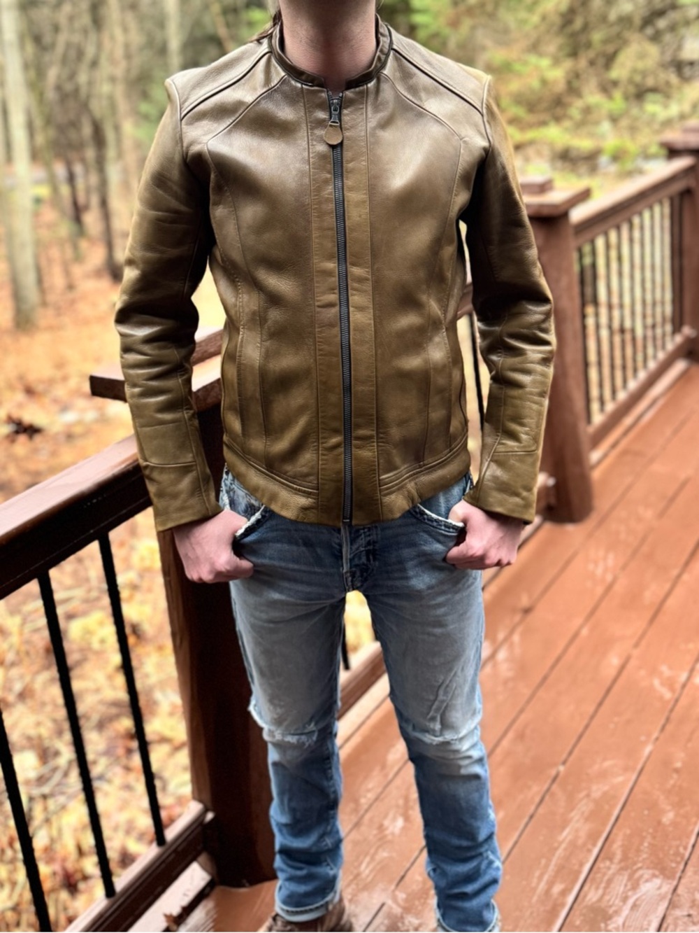 Volga Volga Atelier Sheepskin Zip-Front Leather Jacket